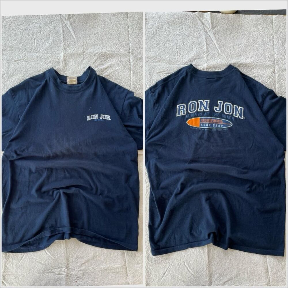 Ron-jon-surf-shop Men's Navy and Blue T-shirt